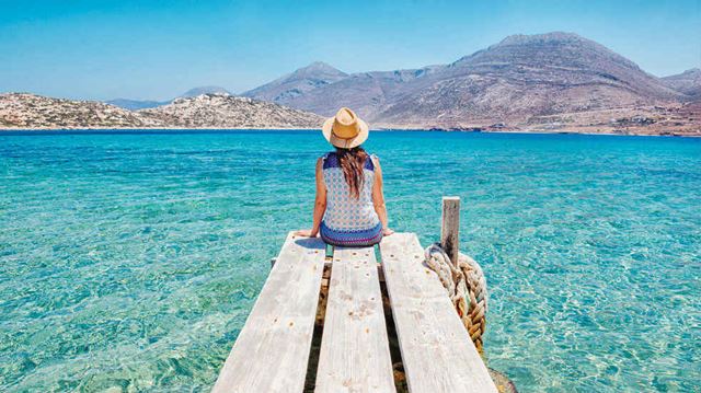 A sunny lake view in Europe